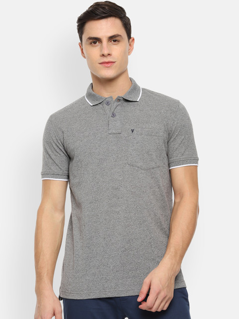 

Van Heusen Sport Men Grey Solid Polo Collar T-shirt