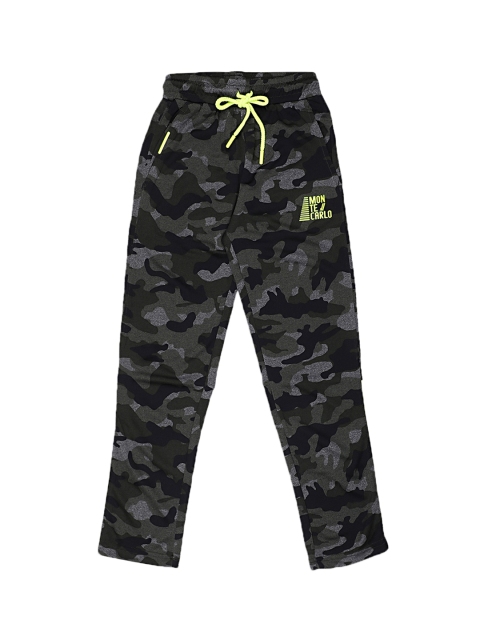 

Monte Carlo Boys Green & Grey Camouflage Printed Track Pants