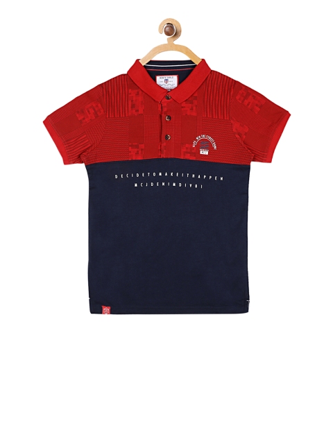 

Monte Carlo Boys Red Colourblocked Polo Collar T-shirt