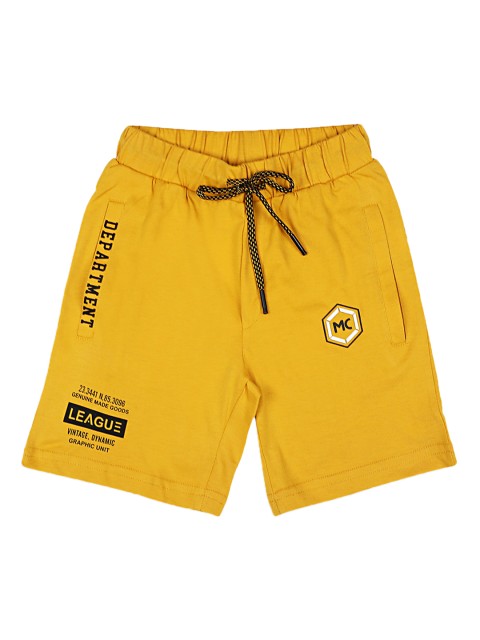 

Monte Carlo Boys Mustard Yellow Printed Regular Fit Shorts