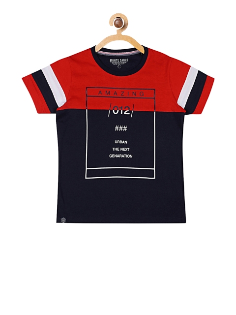 

Monte Carlo Boys Red Printed Round Neck T-shirt