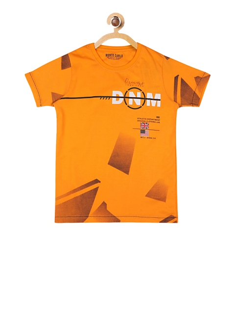 

Monte Carlo Boys Orange Printed Round Neck T-shirt