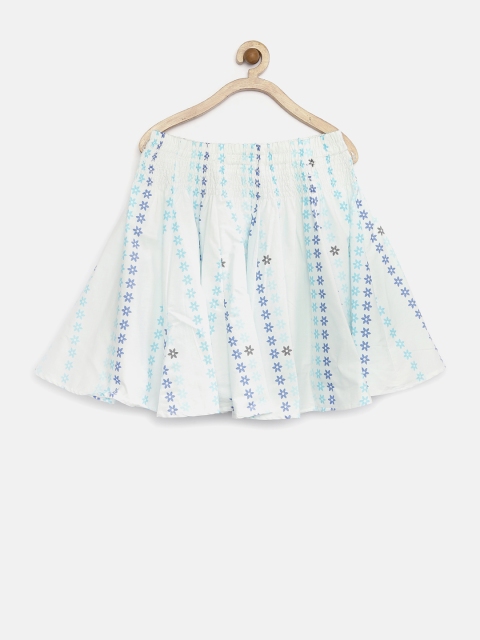 

Tiny Girl Blue Floral Print Flared Skirt