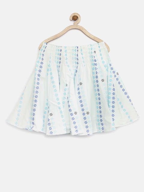

Tiny Girl Blue Floral Print Flared Skirt