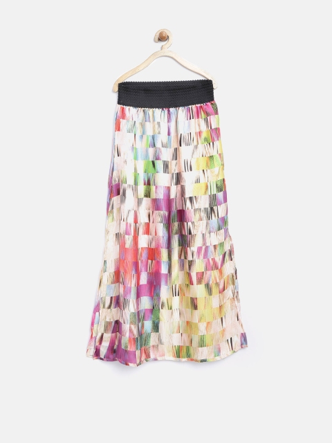 

Tiny Girl Multicoloured Printed Side-Slit Maxi Skirt, Multi