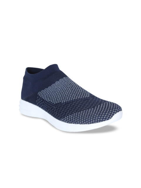 

Yuuki Men Navy Blue Mesh Mid-Top Walking Shoes