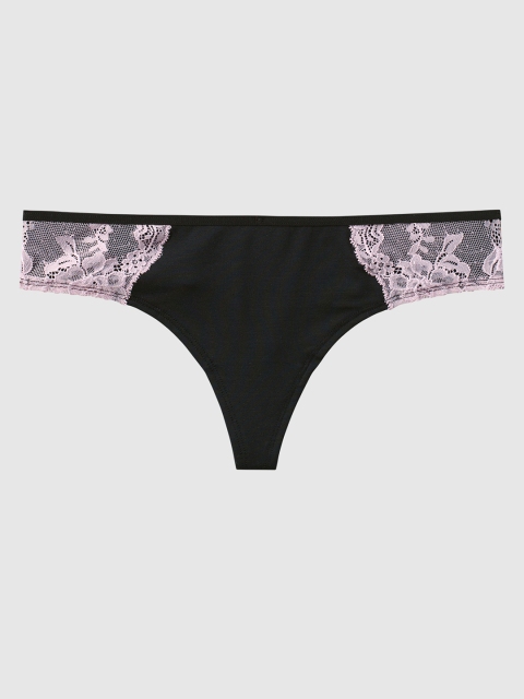 

La Senza Women Black Solid Mid-Rise Thongs 11111008-43HN