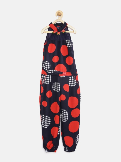 

Tiny Girl Navy & Red Printed Jumpsuit, Navy blue