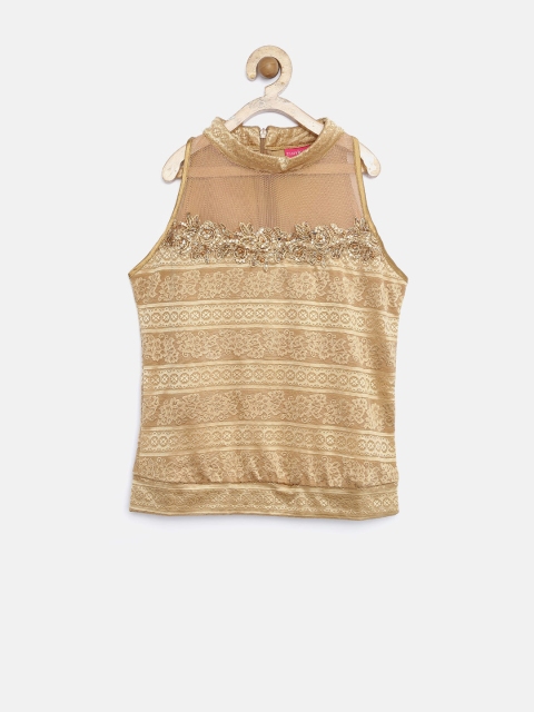

Tiny Girl Light Brown Embellished Lace Top