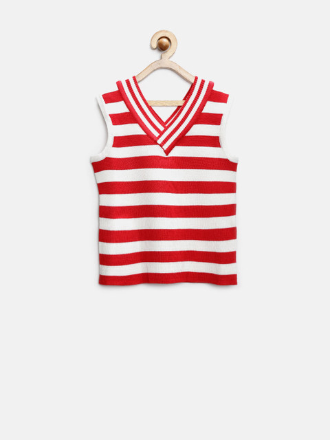 

Tiny Girl Red & White Striped Top