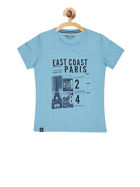 

Monte Carlo Boys Blue Printed Round Neck T-shirt