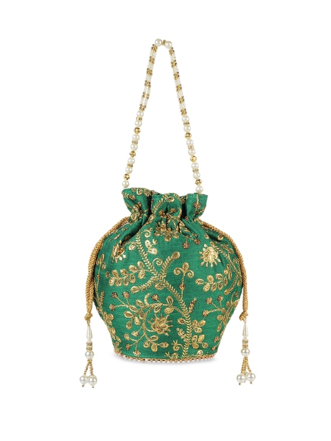 

Metro Green & Gold-Coloured Embellished Potli Clutches
