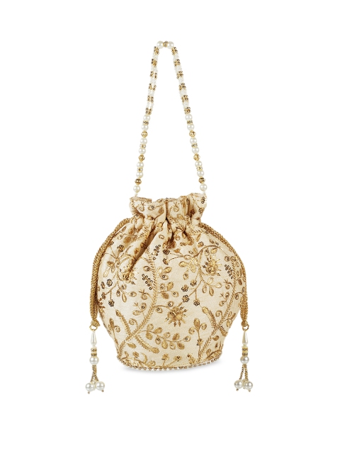 

Metro Gold-Toned Embellished Handheld Bag