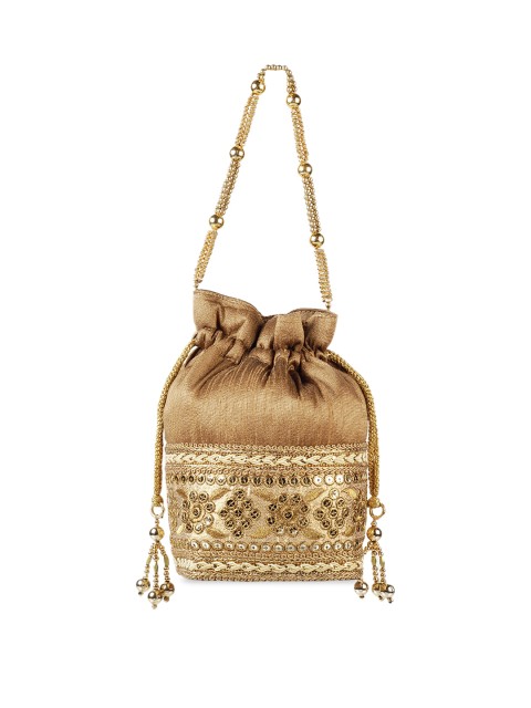 

Metro Gold-Toned Embellished Handheld Bag