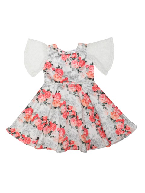 

Doodle Girls Off-White Printed A-Line Dress