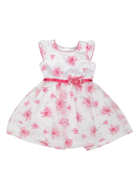 

Doodle Girls Pink Printed Fit and Flare Dress