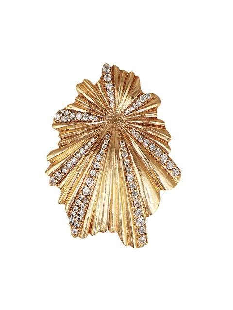 

Zariin Rose Gold-Plated & White CZ-Studded Adjustable Finger Ring