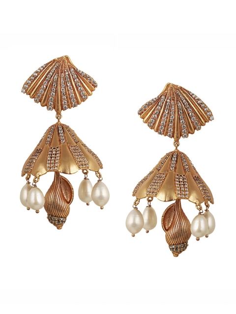 

Zariin Rose Gold Dome Shaped Jhumkas
