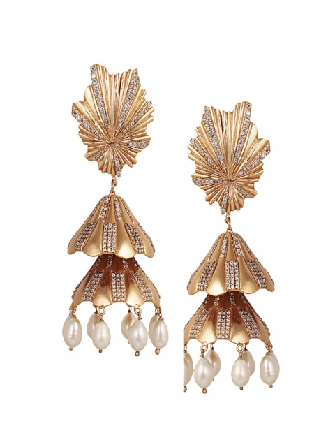 

Zariin Rose Gold Contemporary Jhumkas