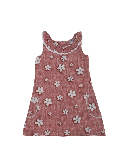 

Doodle Girls Red & White Printed Fit and Flare Dress