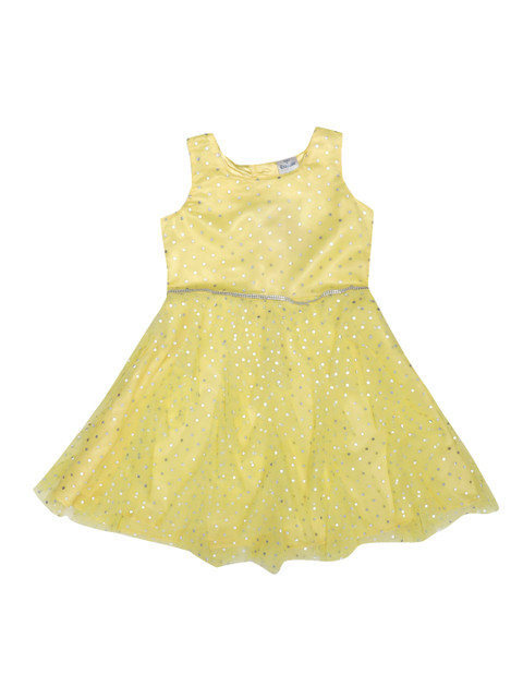 

Doodle Girls Yellow Printed Fit and Flare Dress