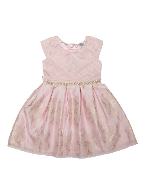 

Doodle Girls Pink & Gold-Coloured Printed Fit and Flare Dress