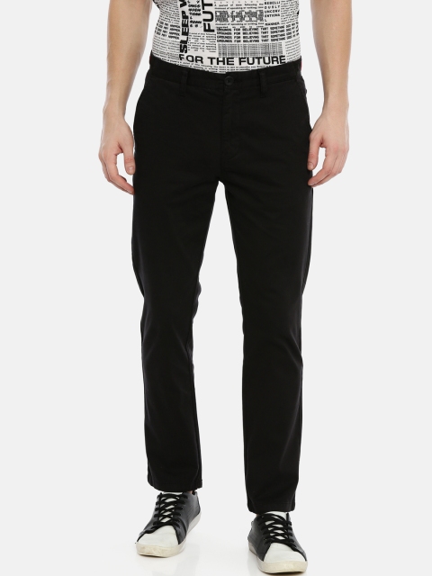 

Breakbounce Men Black Slim Fit Solid Chinos