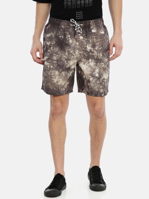 

Breakbounce Men Brown & Grey Dyed Comfort Loose Fit Shorts