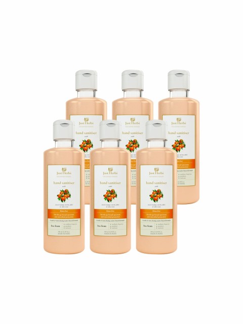

Just Herbs Unisex Set of 6 Sweet Orange Neem Tulsi & Aloe Vera Hand Sanitiser Liquid