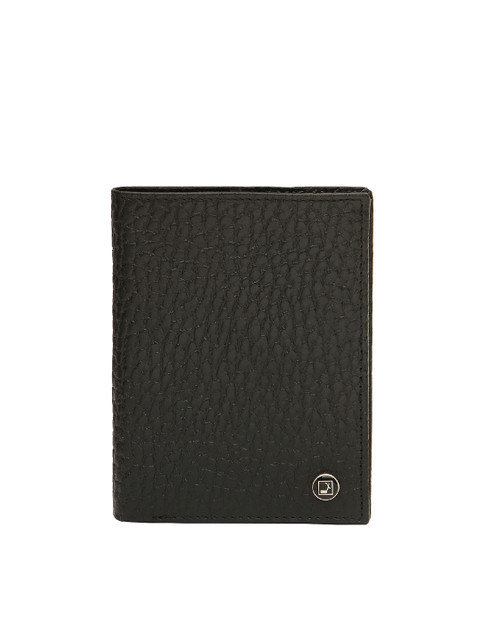 

Da Milano Men Black Leather Solid Two Fold Wallet