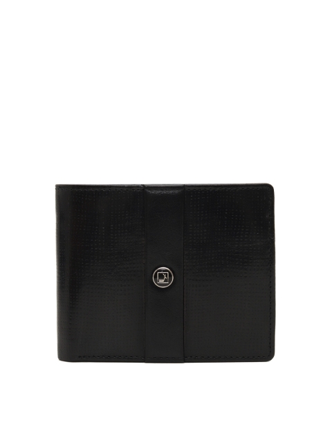

Da Milano Men Black Textured Leather Two Fold Wallet