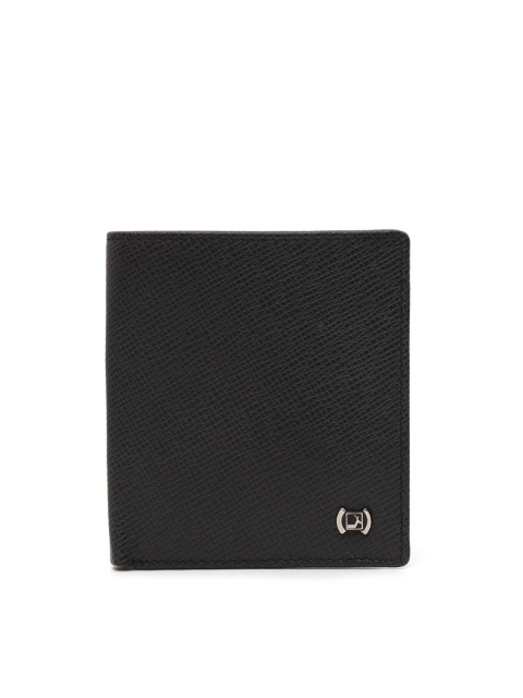 

Da Milano Men Black Textured Leather Two Fold Wallet