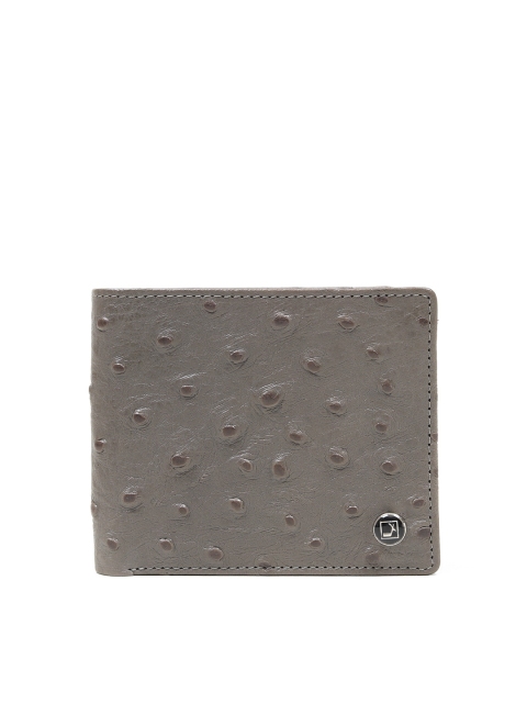 

Da Milano Men Grey Textured Leather Two Fold Wallet