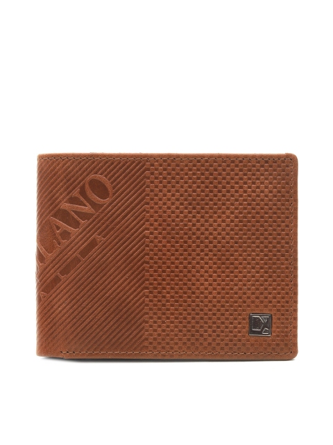 

Da Milano Men Brown Textured Leather Two Fold Wallet