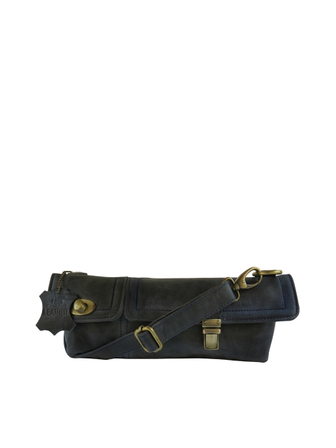 

Spice Art Women Navy Blue Solid Leather Convertible Waist Bumbag Cum Sling Bag
