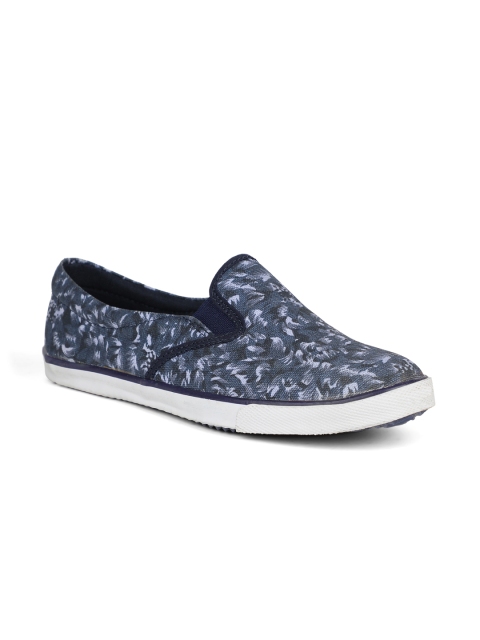 

Khadims Women Navy Blue & White Printed Slip On Sneakers