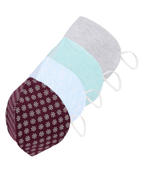 

SOJANYA Unisex Pack of 4 3-Ply Reusable Outdoor Cloth Masks, Blue