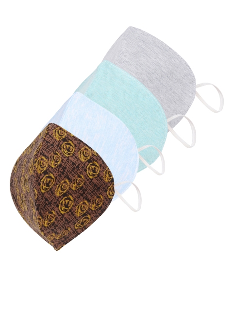 

SOJANYA Unisex Pack of 4 Solid 3 Ply Reusable Outdoor Fashion Masks, Brown