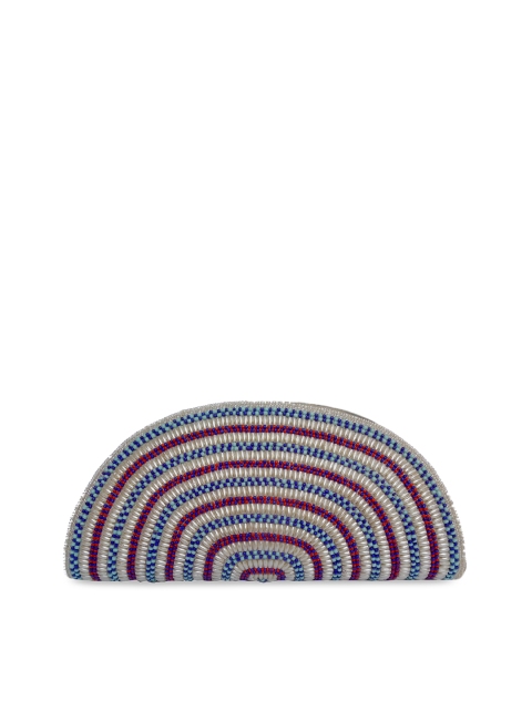 

Spice Art Off-White Embroidered Clutch