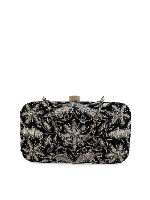 

Spice Art Black Embroidered Clutch