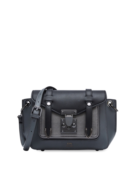 

LYN Grey & Black Colourblocked Sling Bag