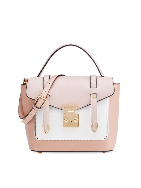 

LYN Pink & White Colourblocked Handheld Bag