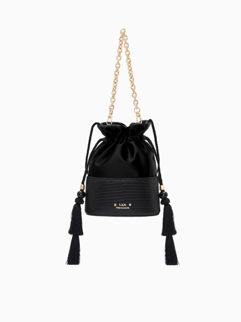 

LYN Black Textured Shoulder Bag