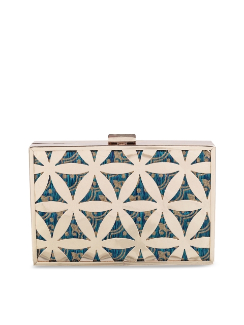 

Metro Blue & Beige Textured Clutch