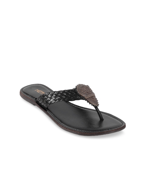 

Metro Women Black Solid Open Toe Flats