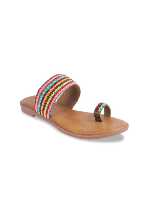 

Metro Women Multicoloured Embellished One Toe Flats, Multi