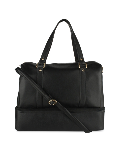 

Vdesi Black Solid Handheld Leather Bag