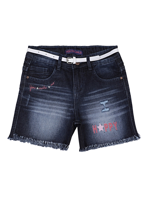 

Monte Carlo Girls Blue Washed Regular Fit Denim Shorts