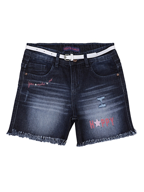 

Monte Carlo Girls Blue Washed Regular Fit Denim Shorts