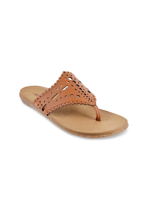 

Metro Women Tan Brown Solid Open Toe Flats
